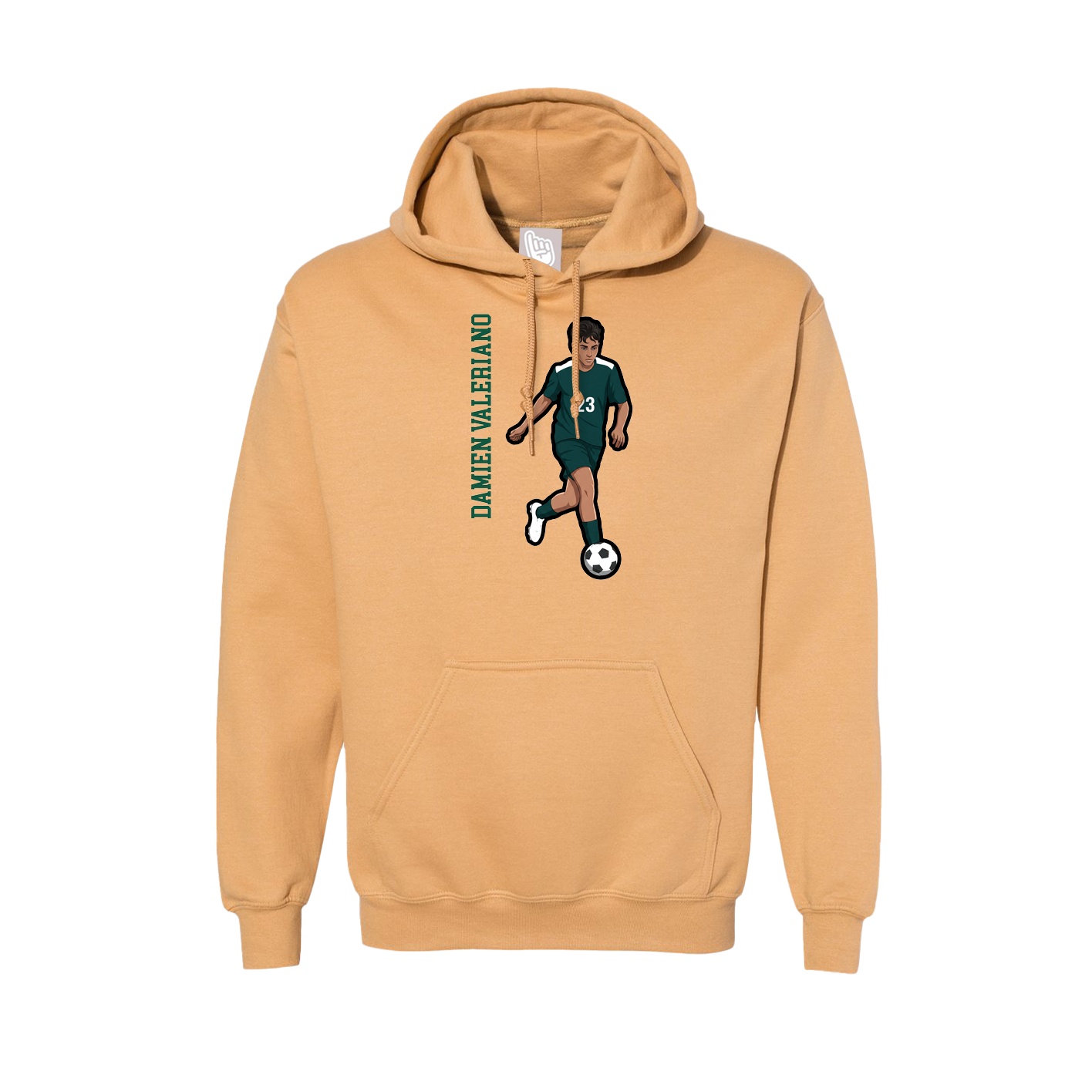 Hoodie — Name Vertical in Vegas Gold