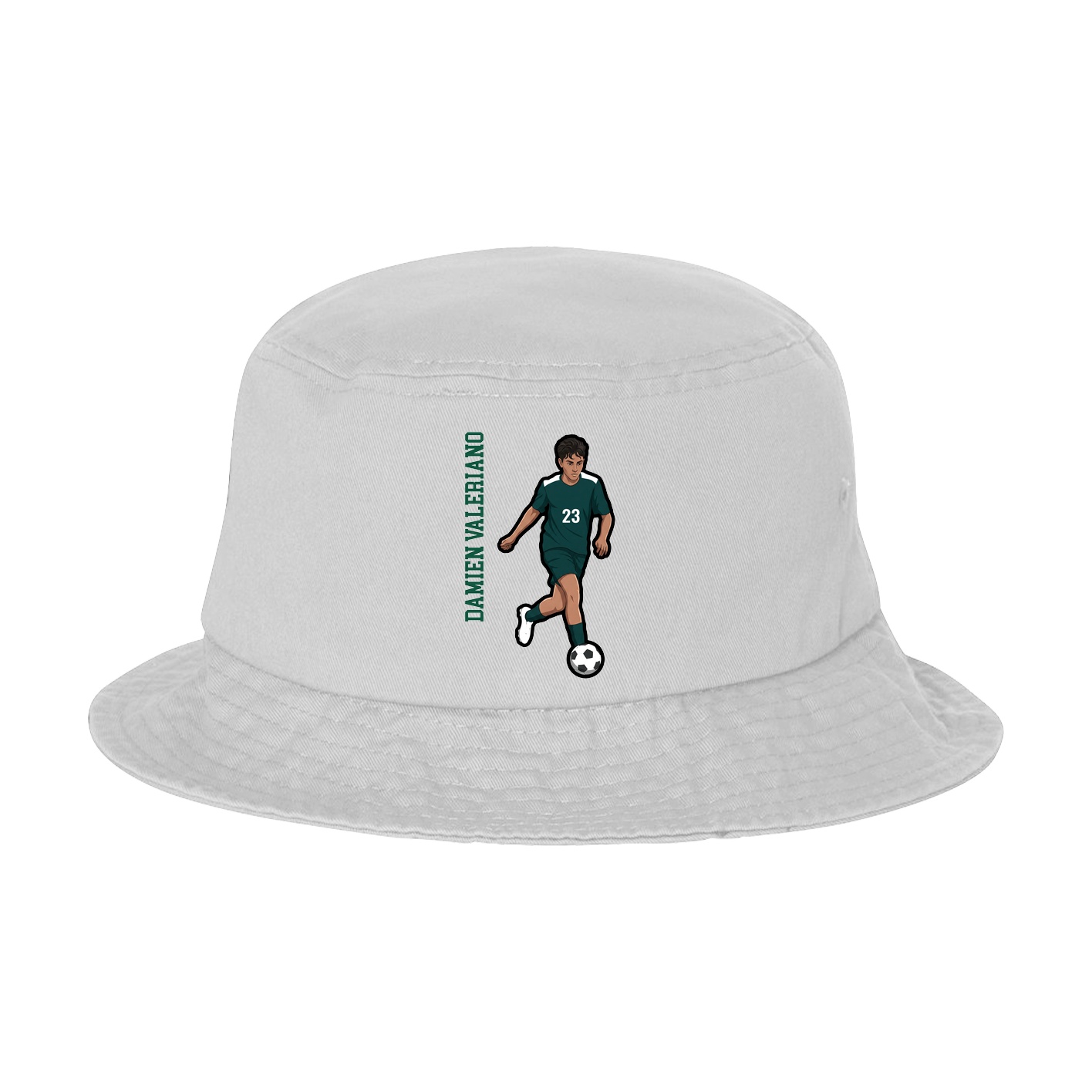 Bucket Cap — Name Vertical in White