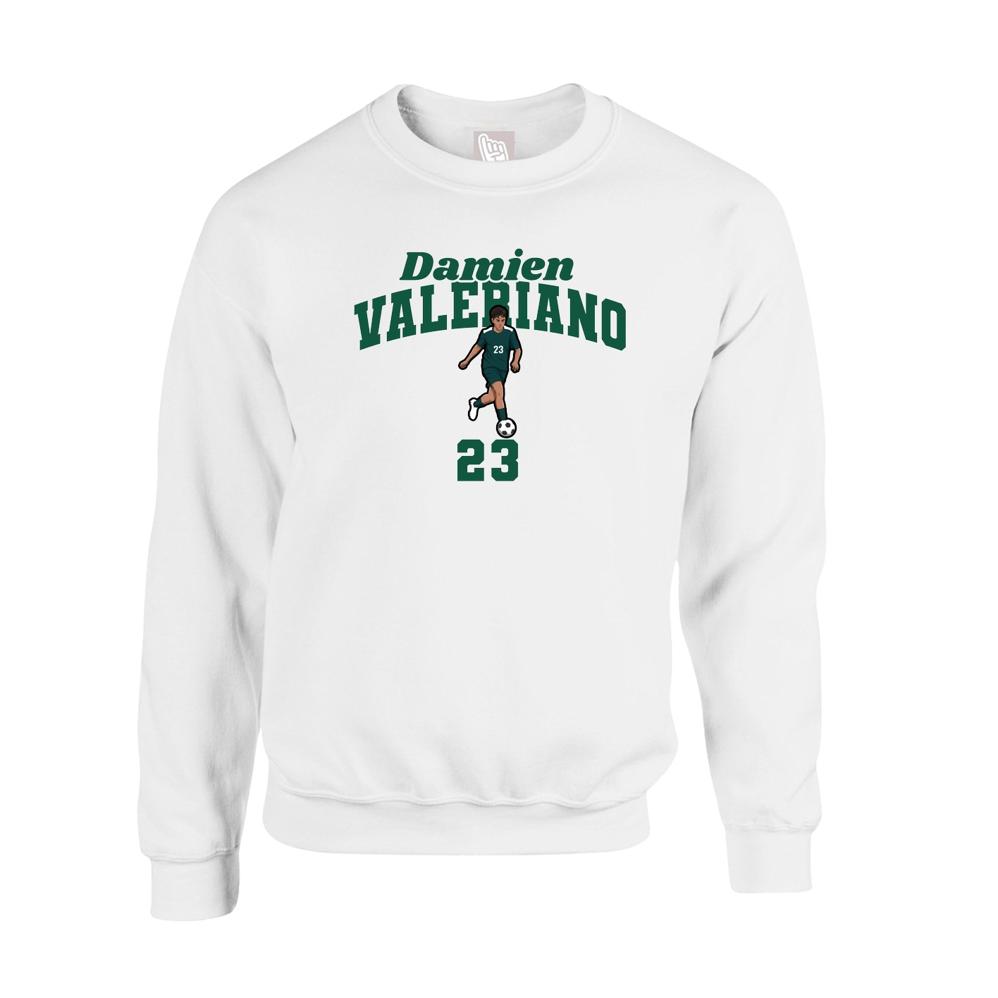 Fleece Crew — Signature Arch in White