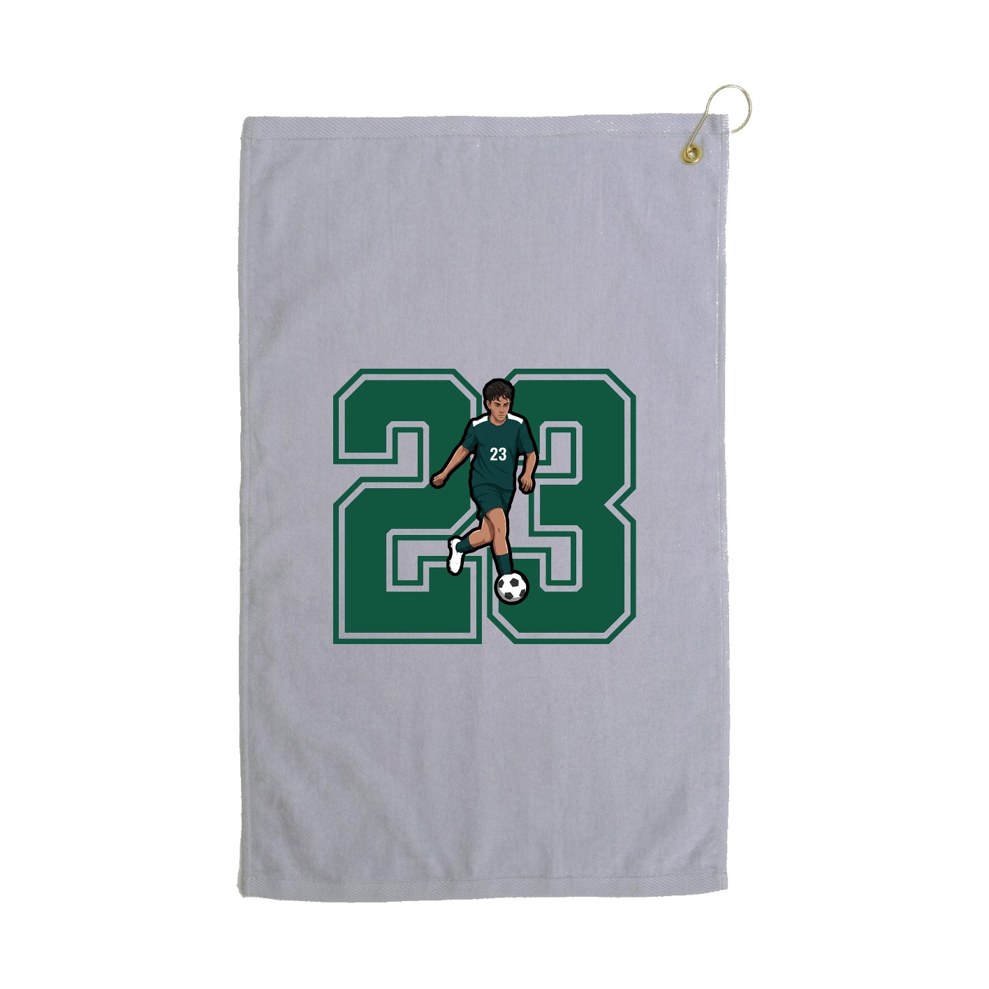 Golf Towel — Number in Grey