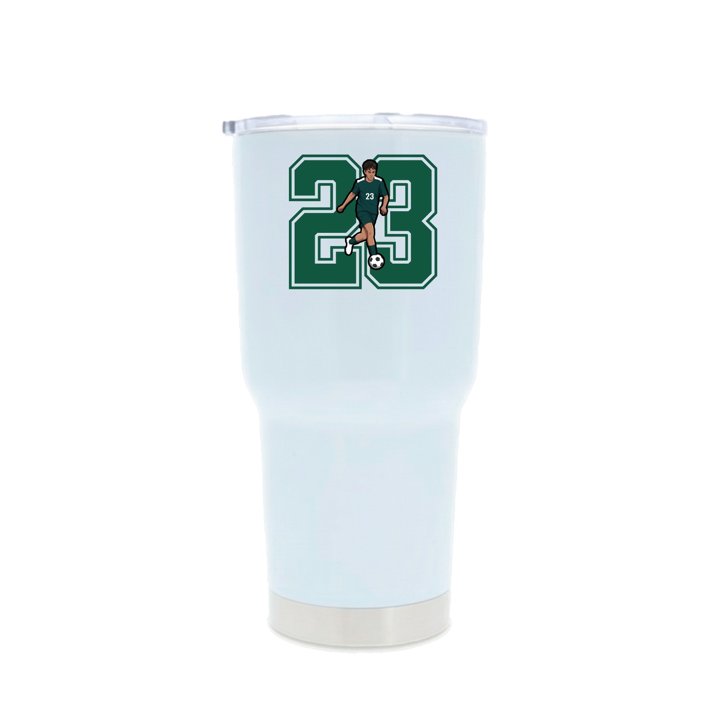 30oz Stainless Steel Tumbler — Number in White