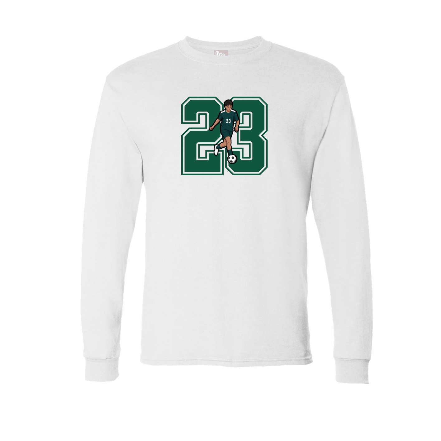 Long Sleeve Tee — Number in White