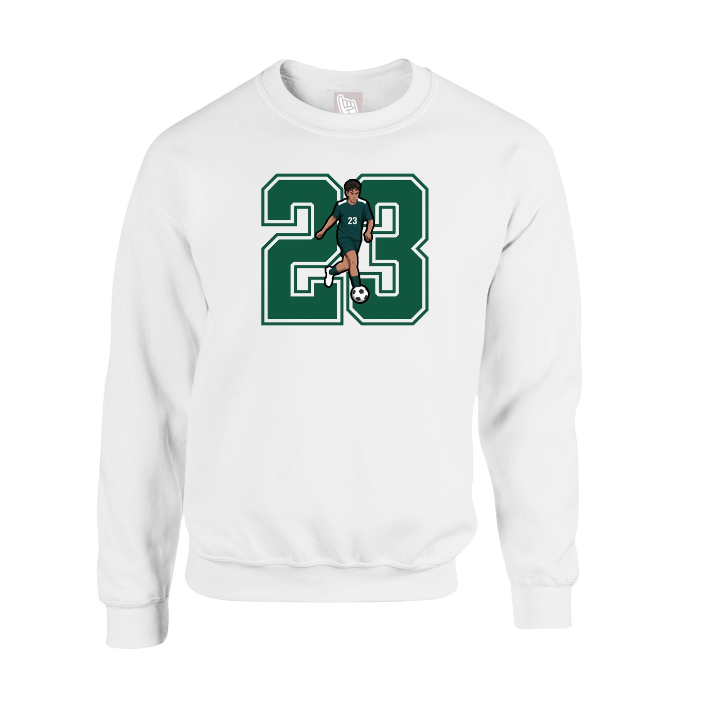 Fleece Crew — Number in White