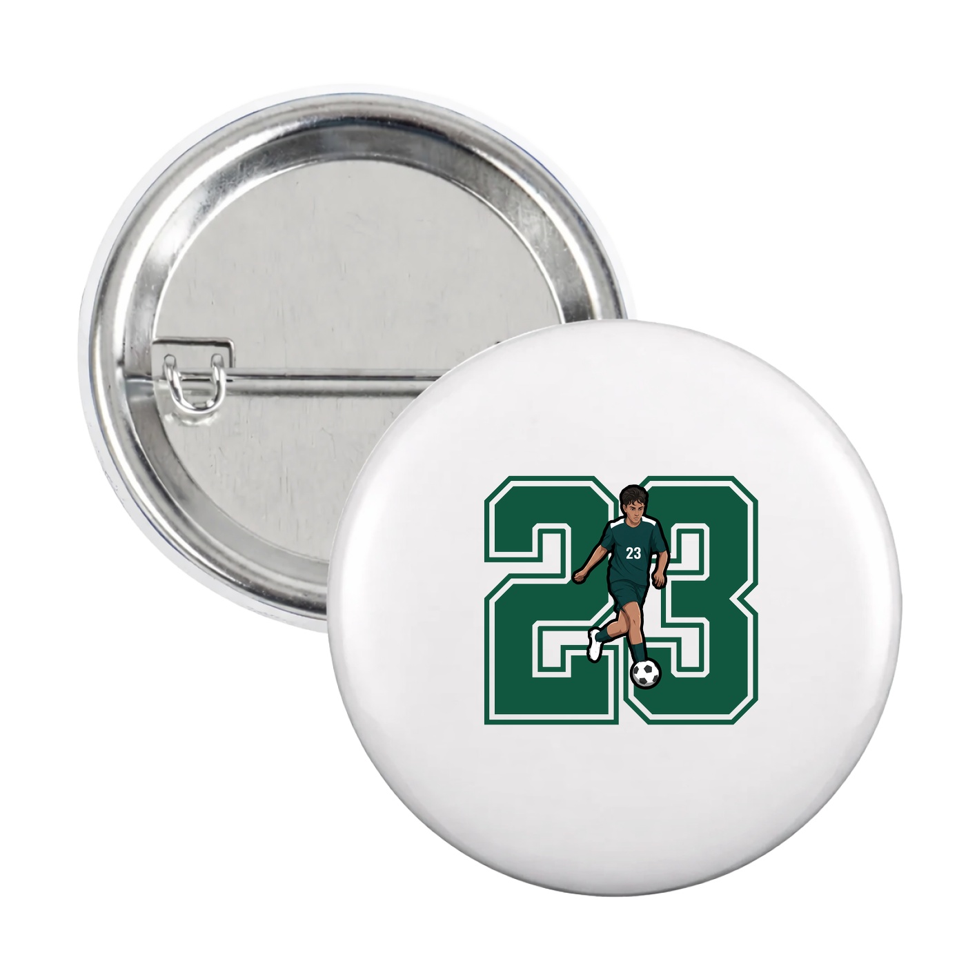 Game Day Button — Number in White