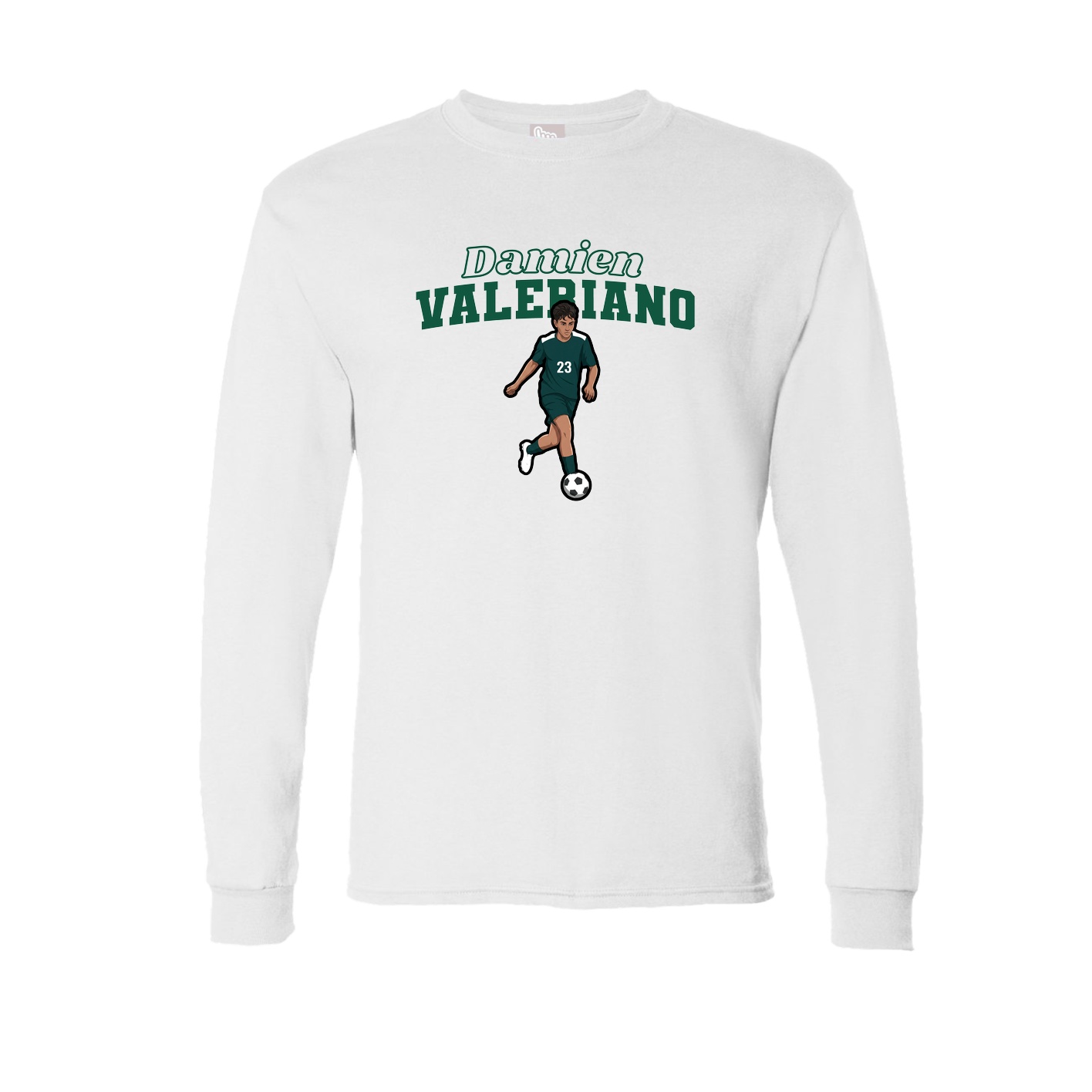 Long Sleeve Tee — Name Arch in White
