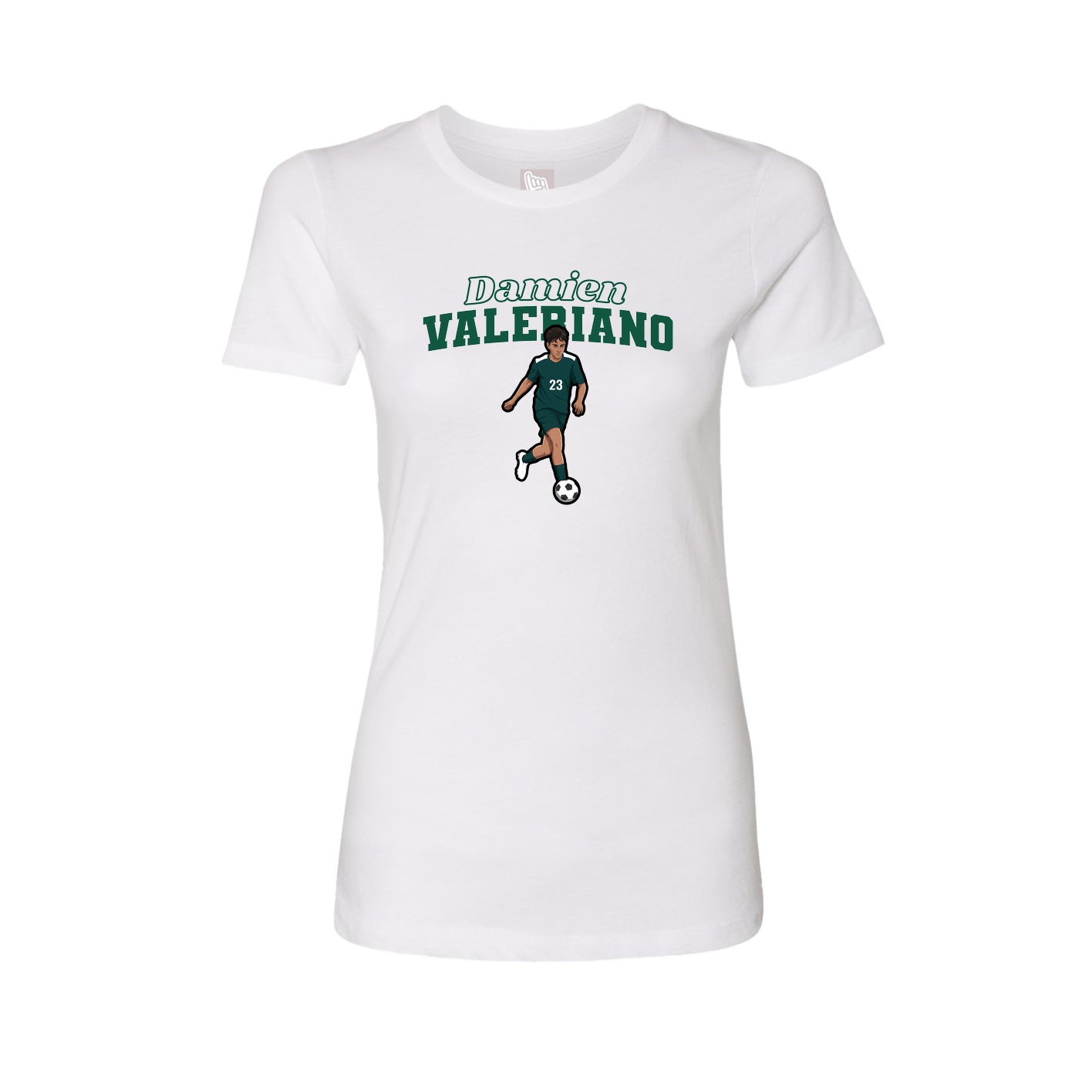 Womens Tee — Name Arch in White