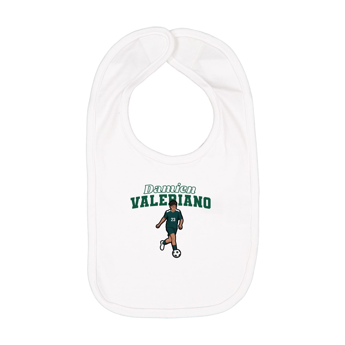 Infant Bib — Name Arch in White