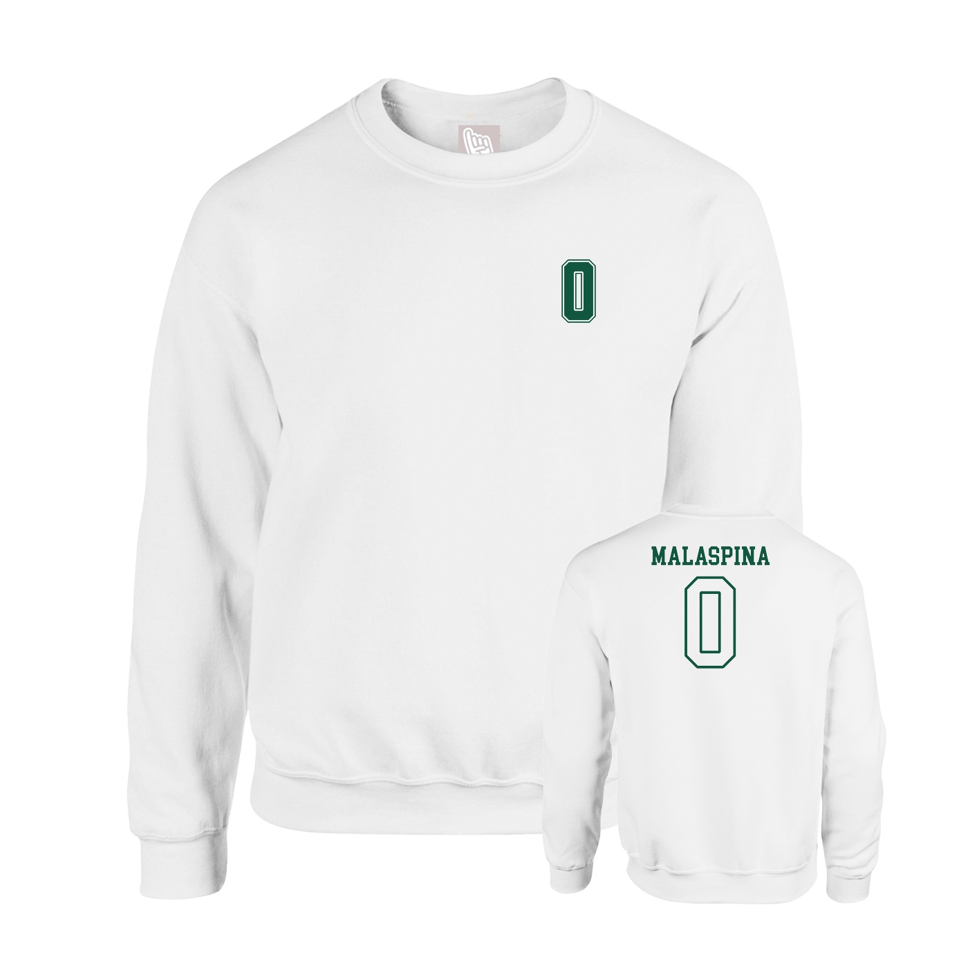 Fleece Crew — Chest Back in White