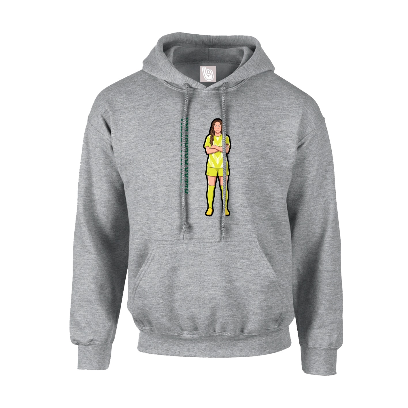 Youth Hoodie — Name Vertical in Grey