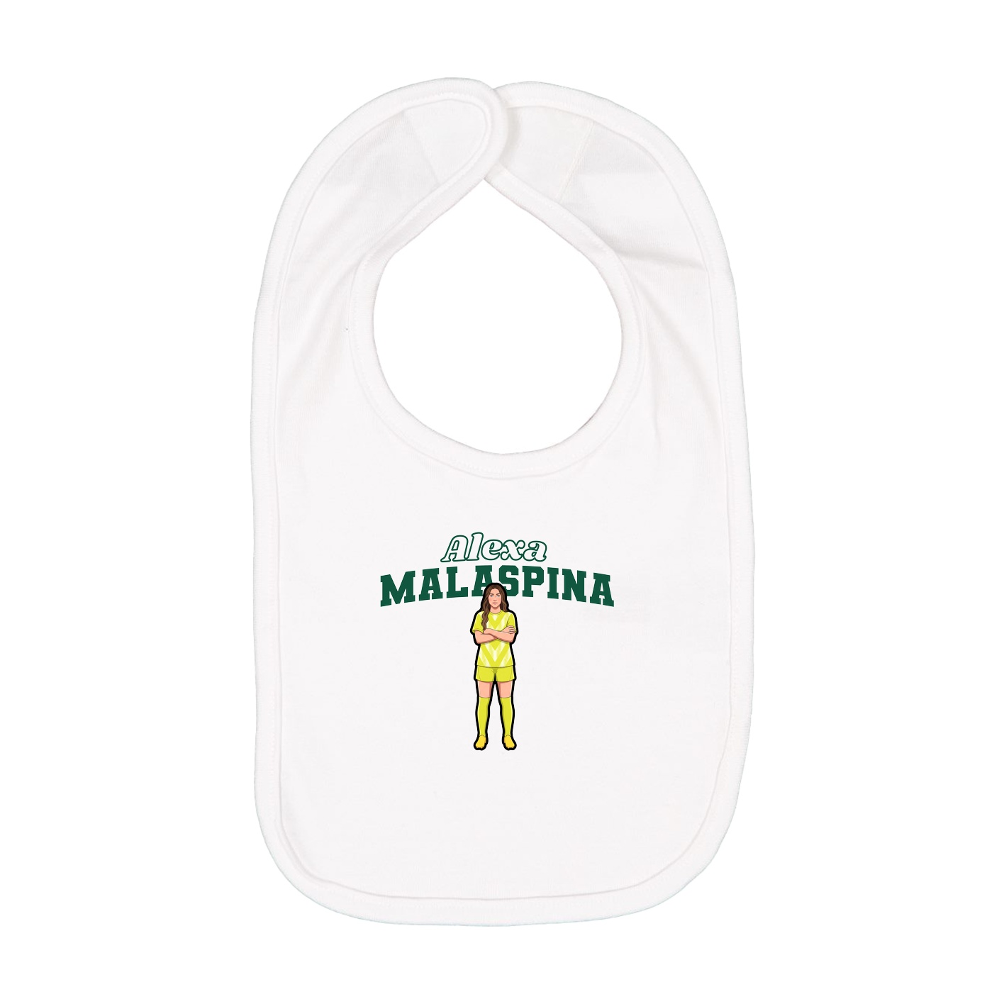 Infant Bib — Name Arch in White