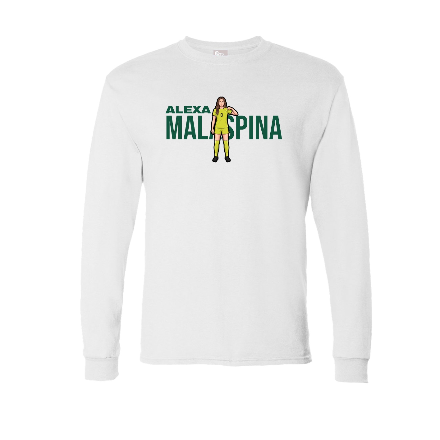Long Sleeve Tee — Player Name in White