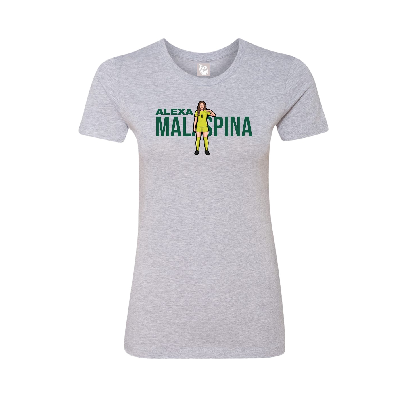 Fitted Women's Tee — Player Name in Grey