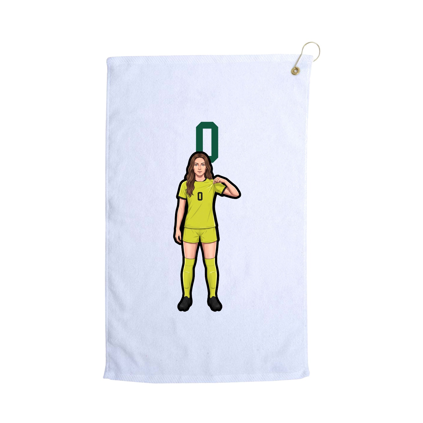 Golf Towel — Number Top in White