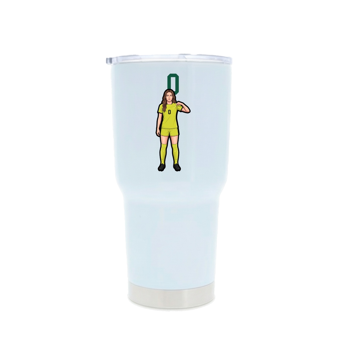 30oz Stainless Steel Tumbler — Number Top in White