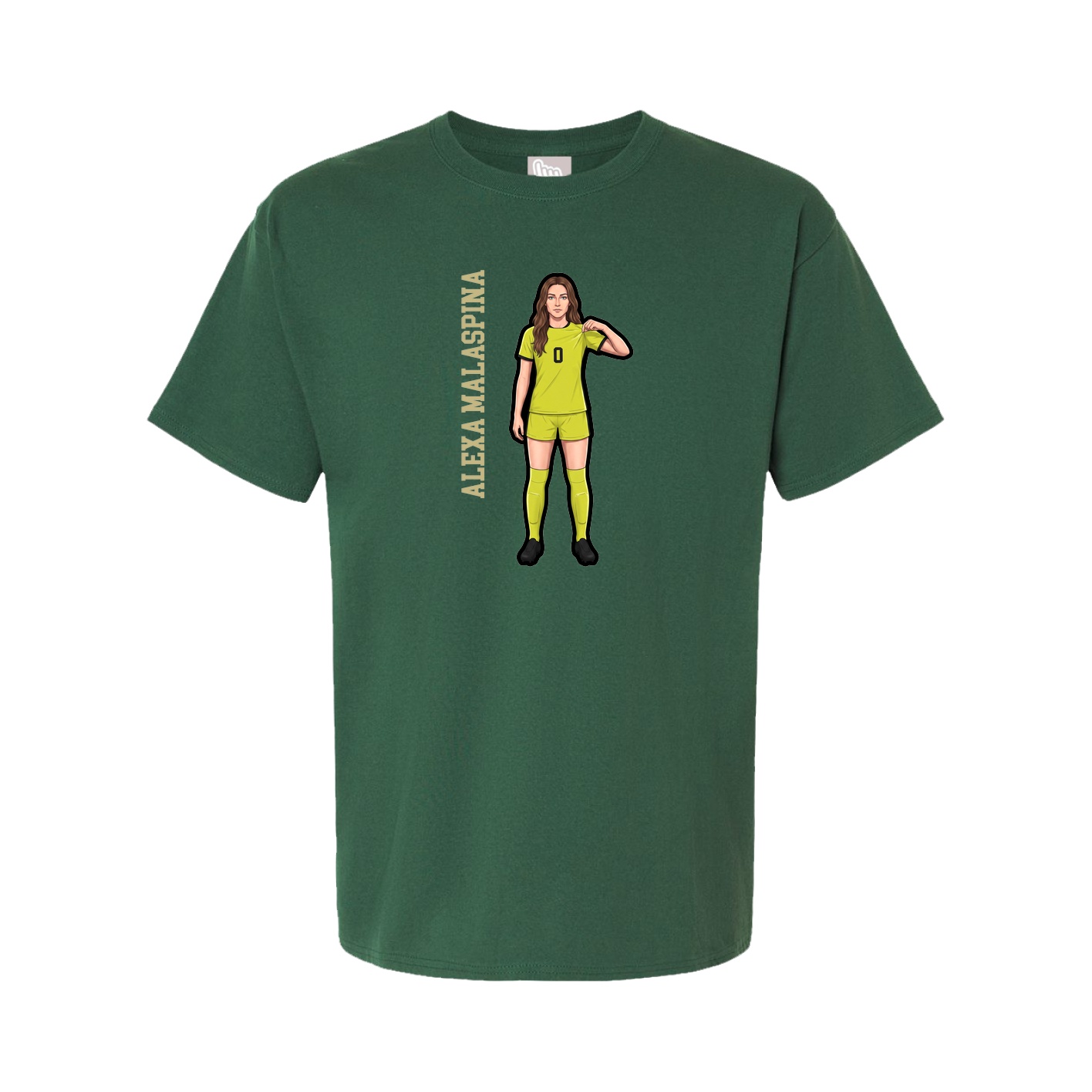 Tee — Name Vertical in Green
