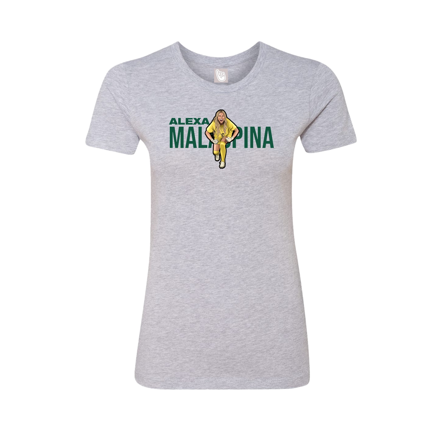 Fitted Women's Tee — Player Name in Grey