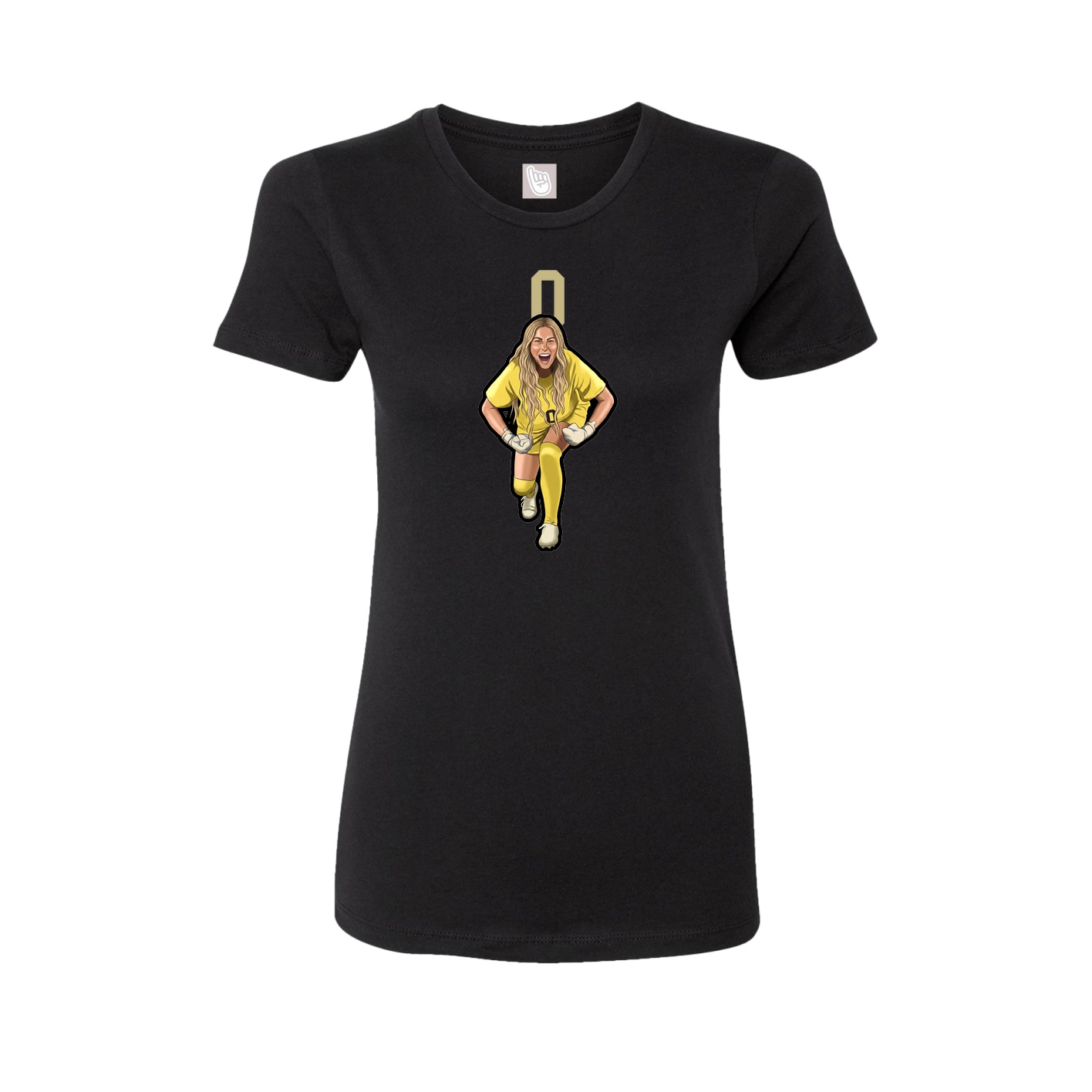 Fitted Women's Tee — Number Top in Black