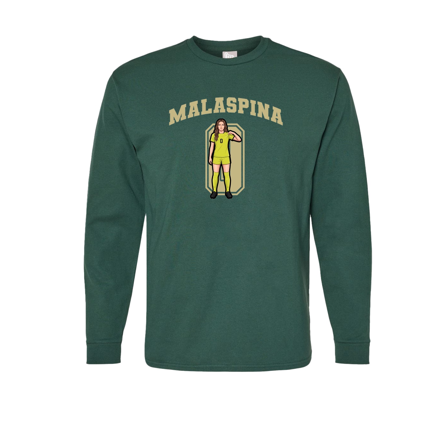 Long Sleeve Tee — Number in Green