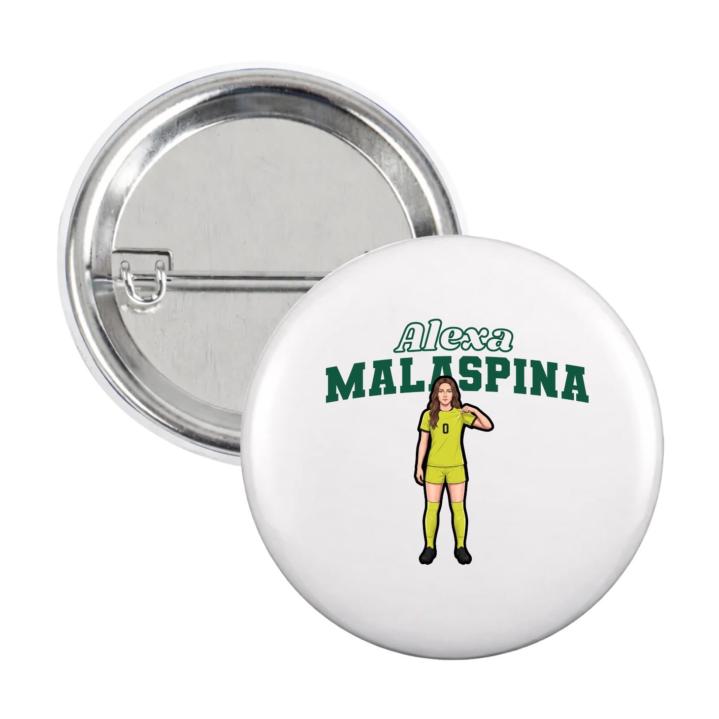 Game Day Button — Name Arch in White