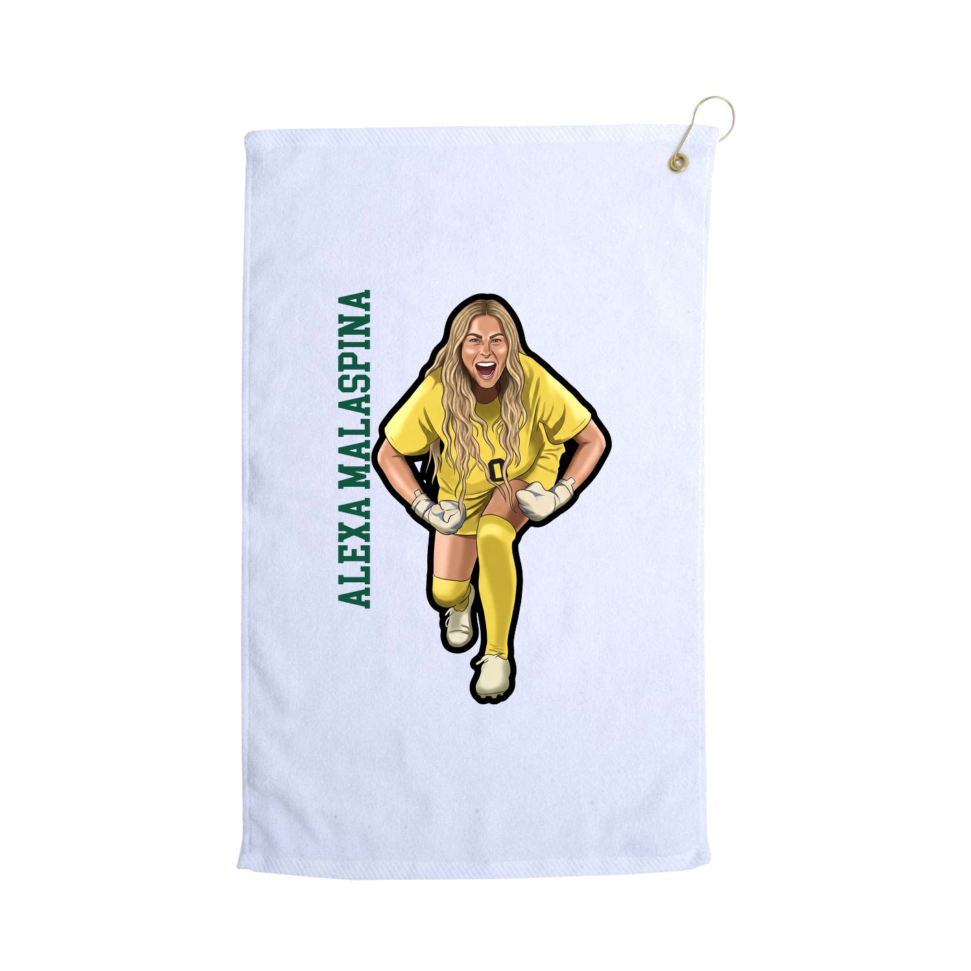 Golf Towel — Name Vertical in White