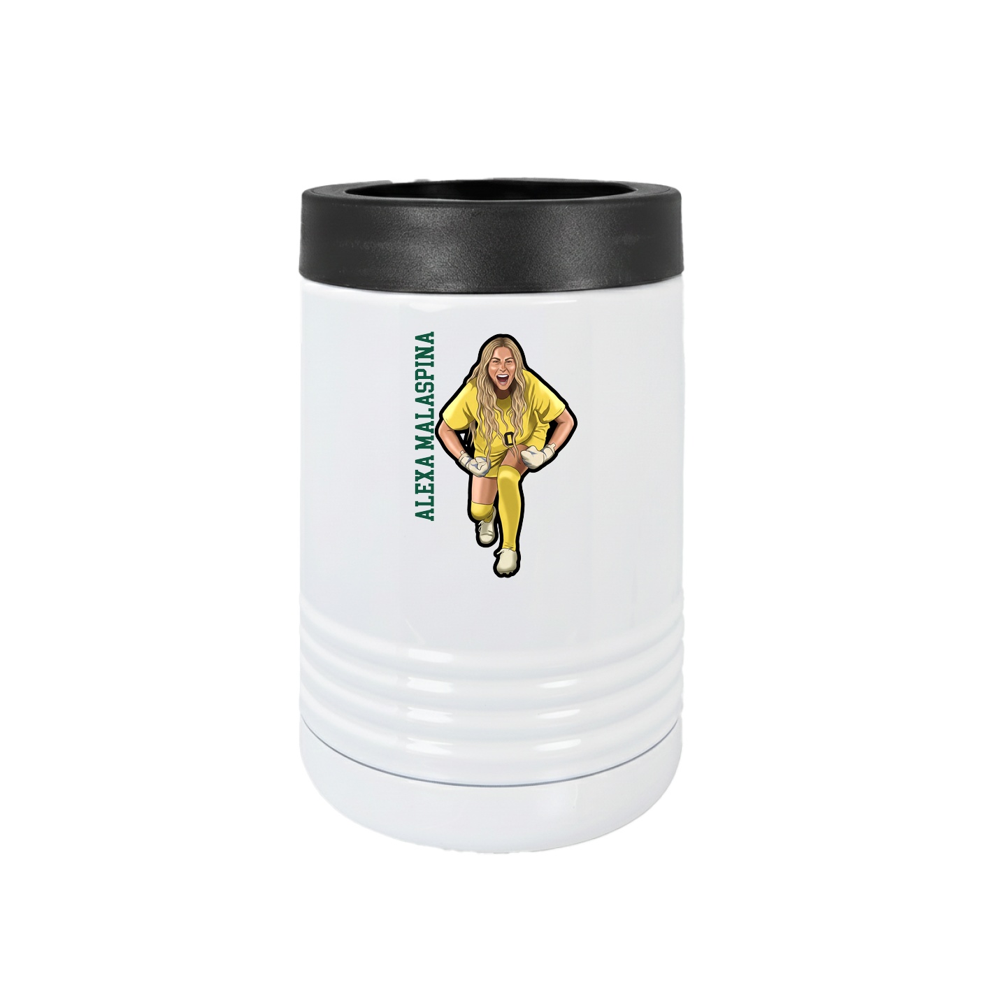 Beverage Holder — Name Vertical in White