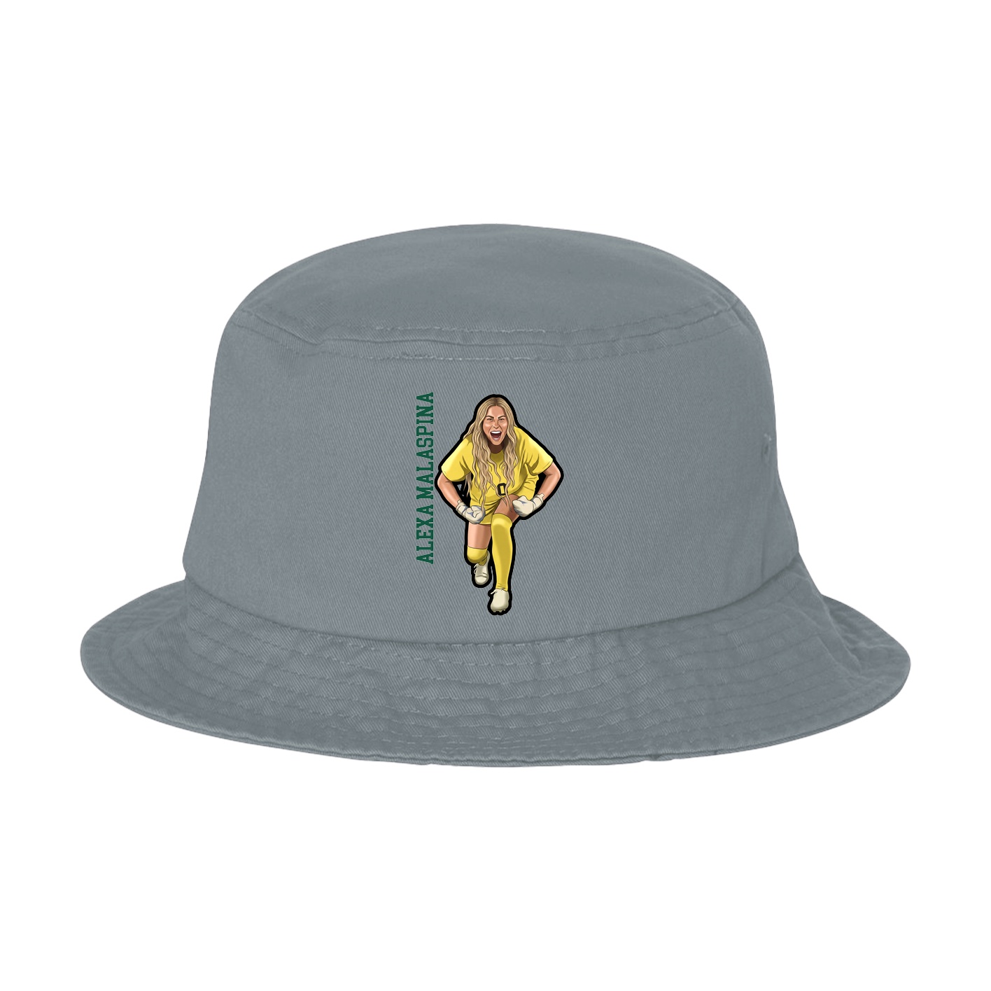 Bucket Cap — Name Vertical in Grey