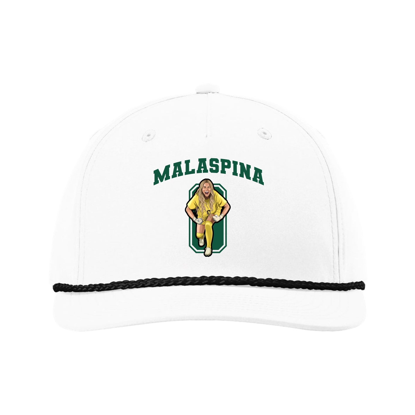Five-Panel Classic Rope Cap — Number in White