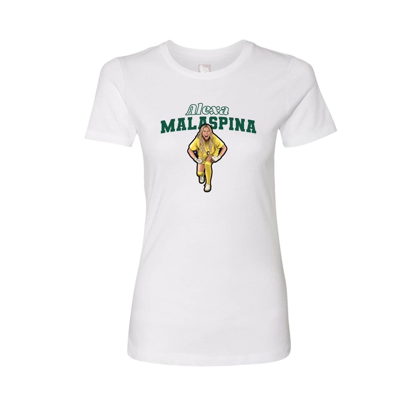Fitted Women's Tee — Name Arch in White