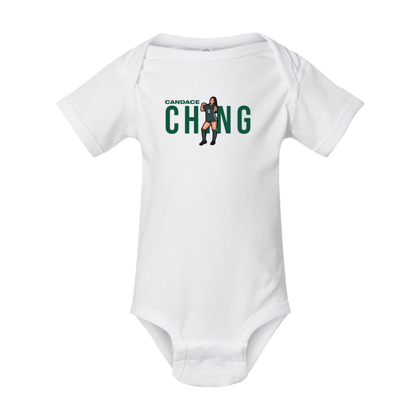 Baby Onesie — Player Name in White
