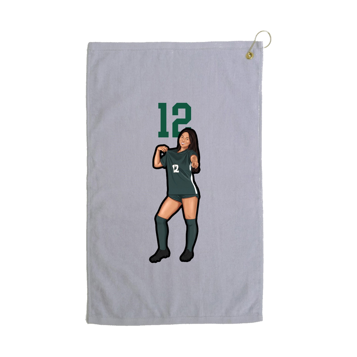 Golf Towel — Number Top in Grey