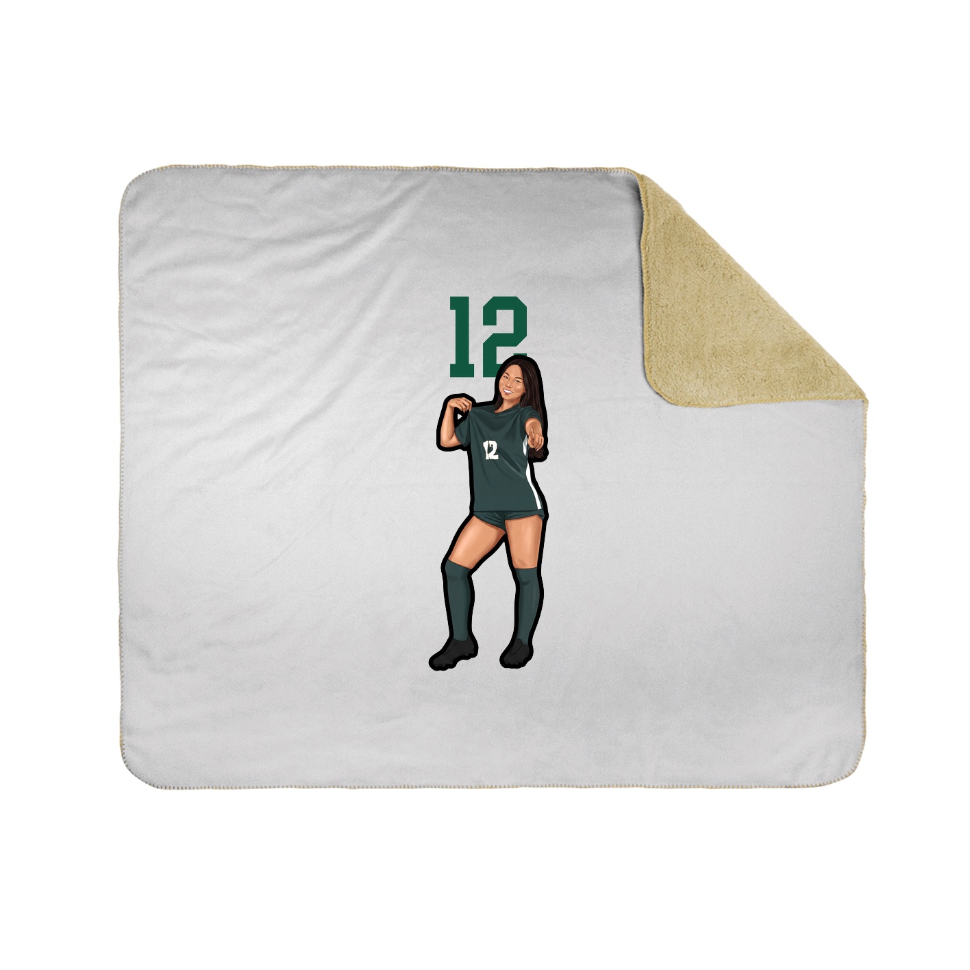 Throw Blanket — Number Top in White