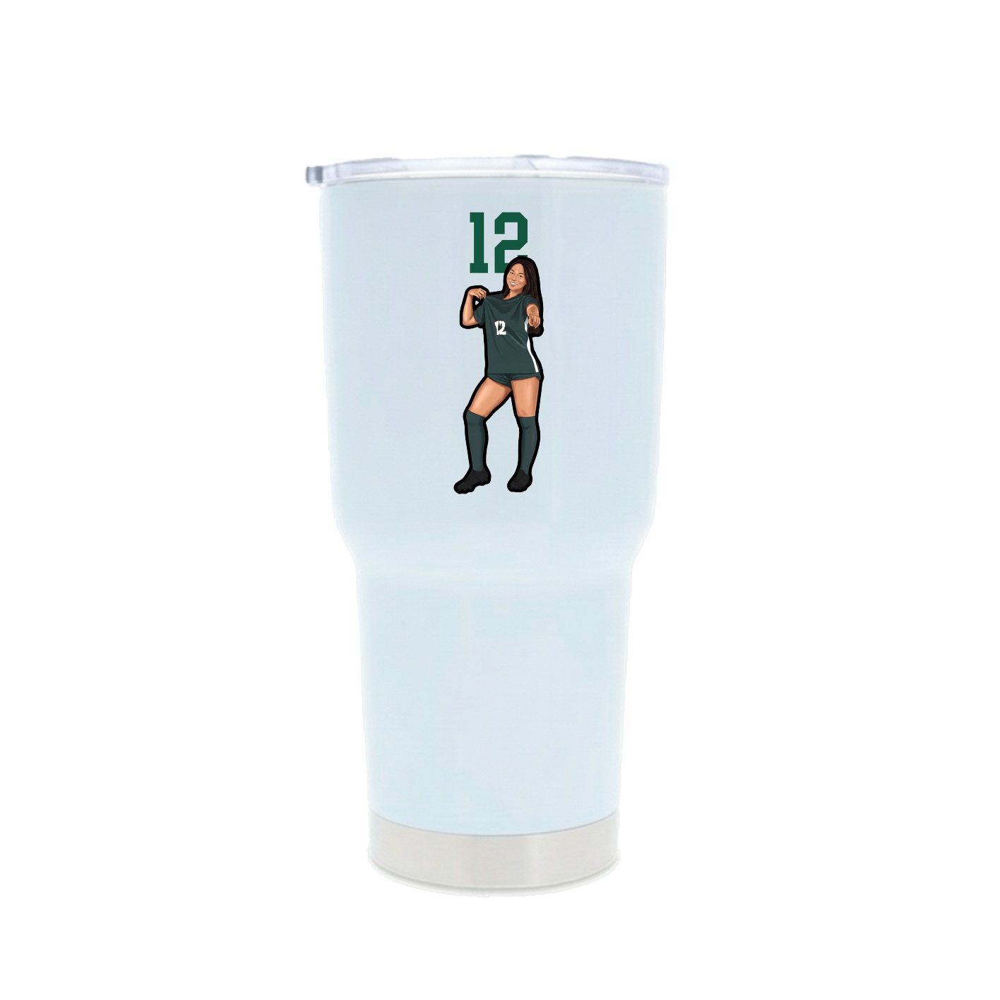 30oz Stainless Steel Tumbler — Number Top in White