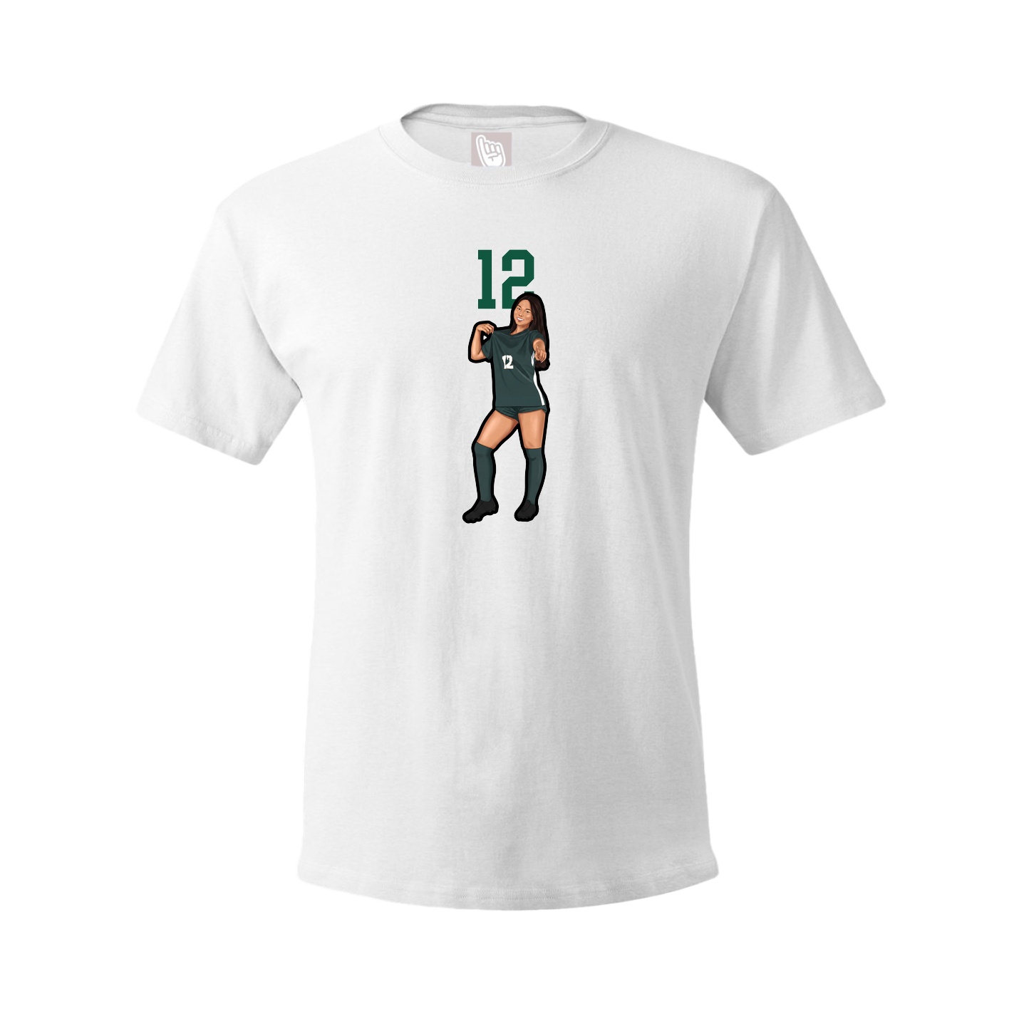 Youth Tee — Number Top in White