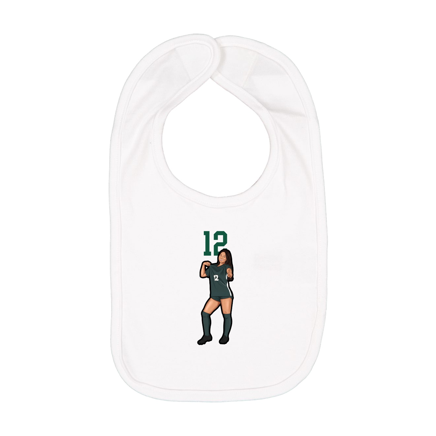 Infant Bib — Number Top in White