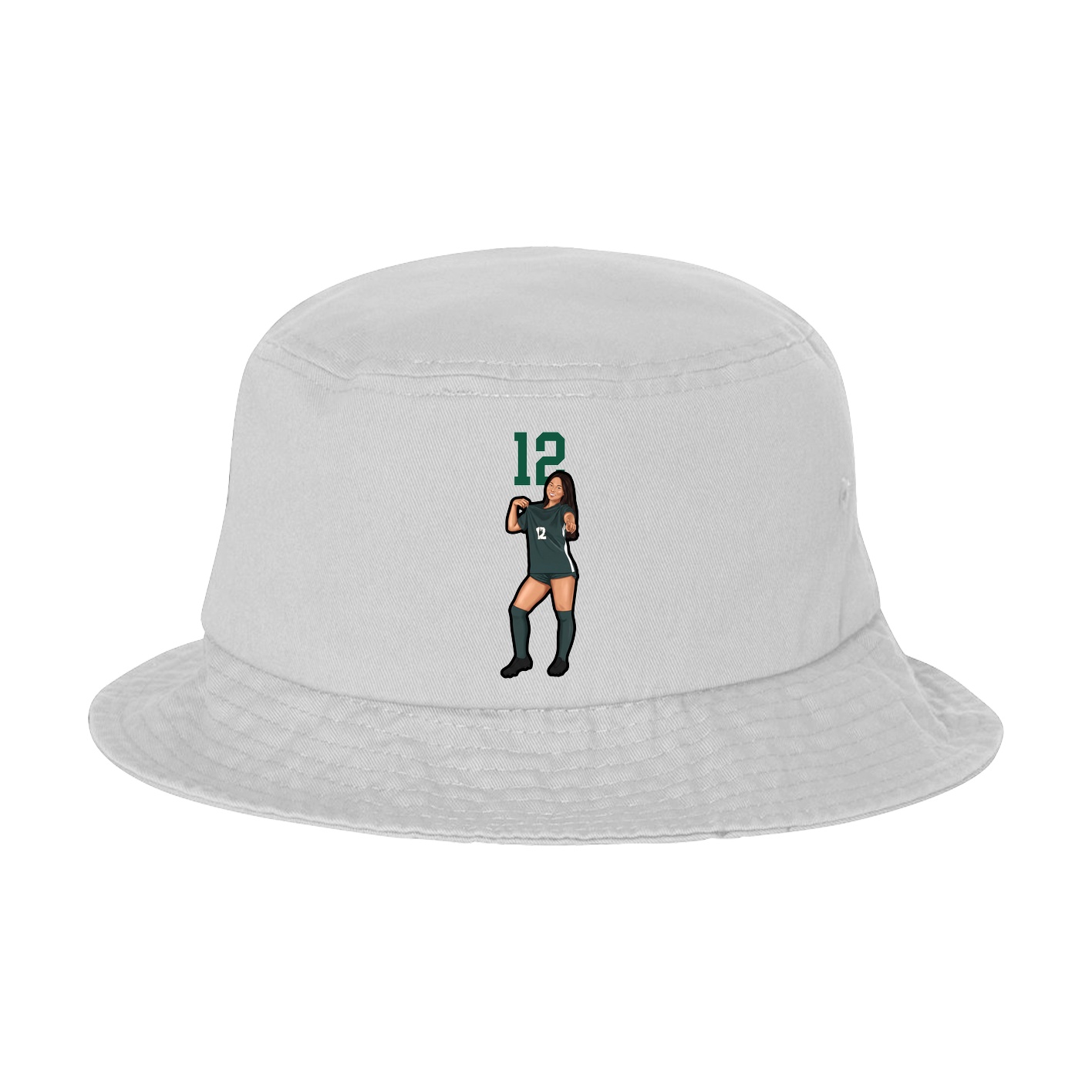 Bucket Cap — Number Top in White