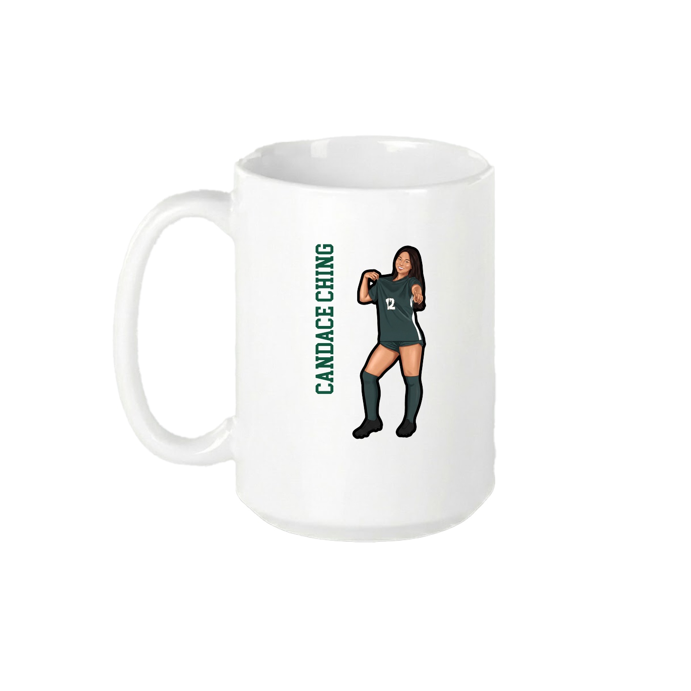 15oz Coffee Mug — Name Vertical in White