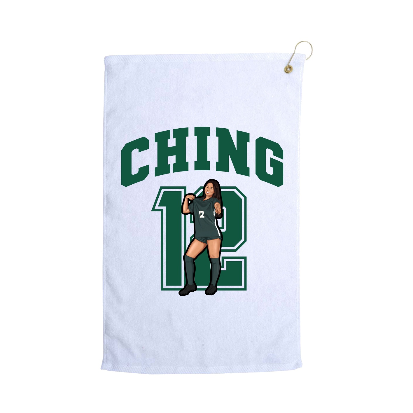 Golf Towel — Number in White