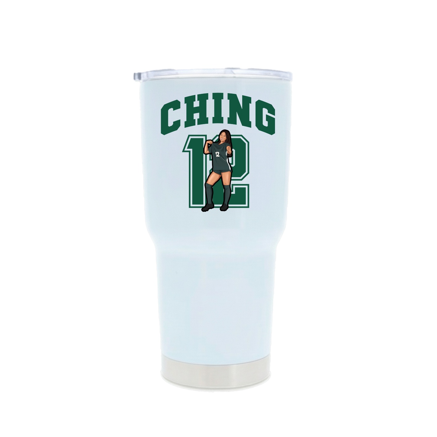 30oz Stainless Steel Tumbler — Number in White