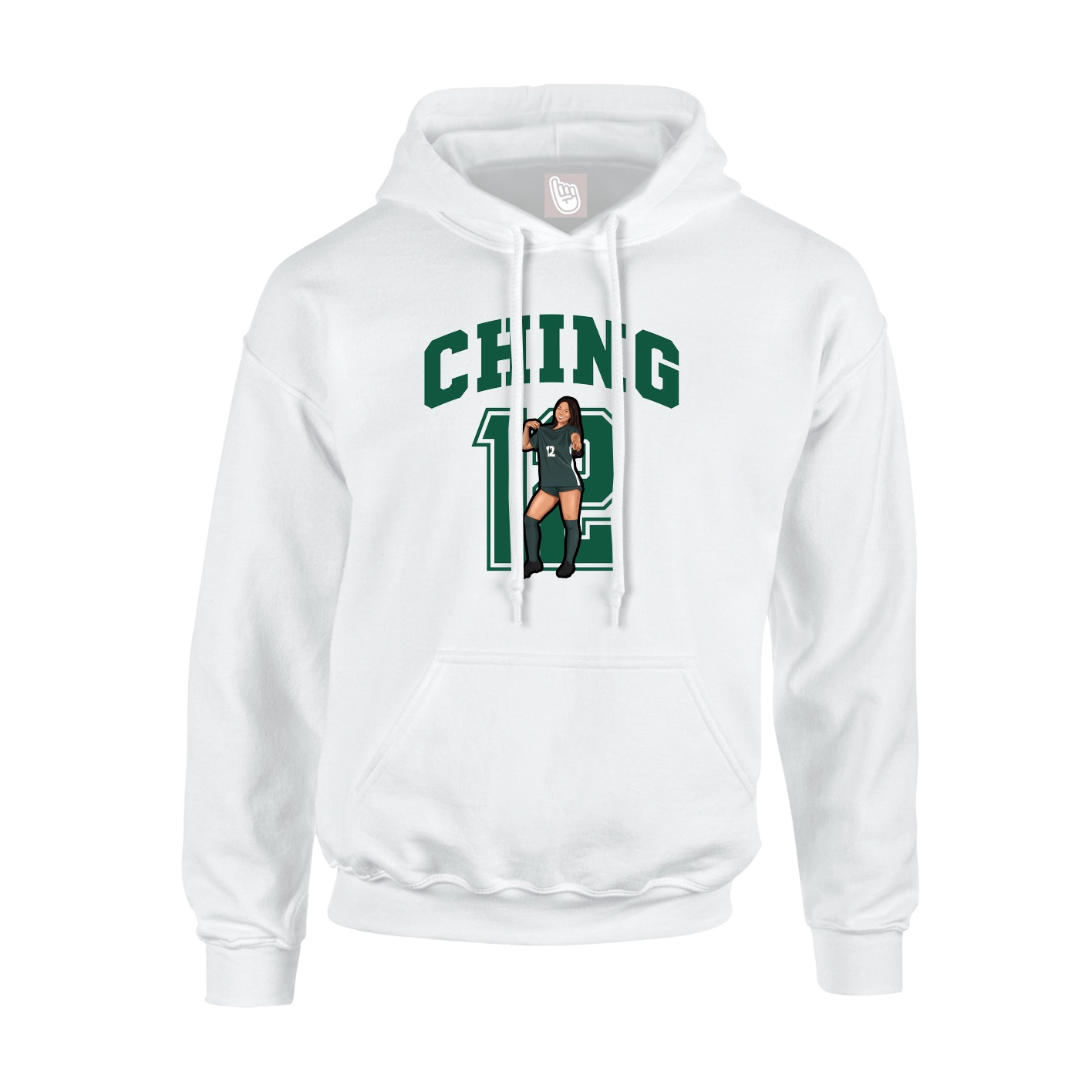 Youth Hoodie — Number in White