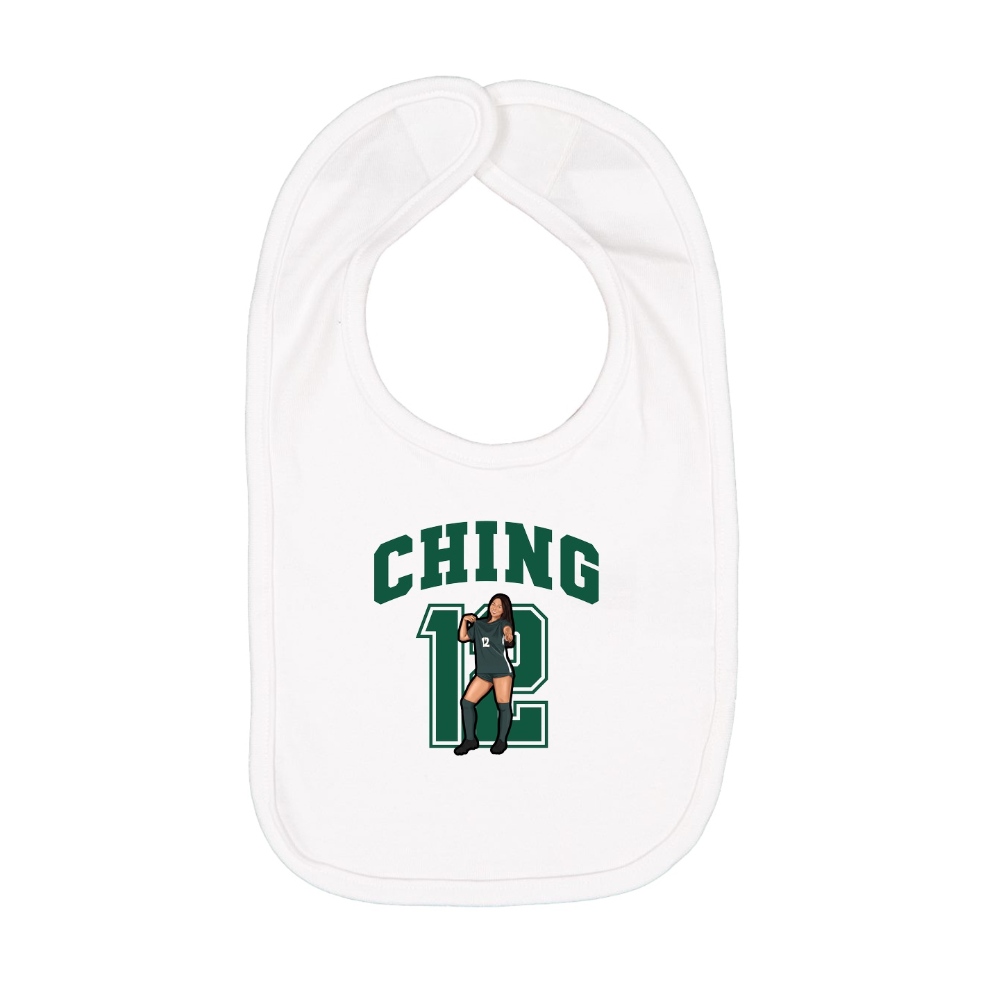 Infant Bib — Number in White
