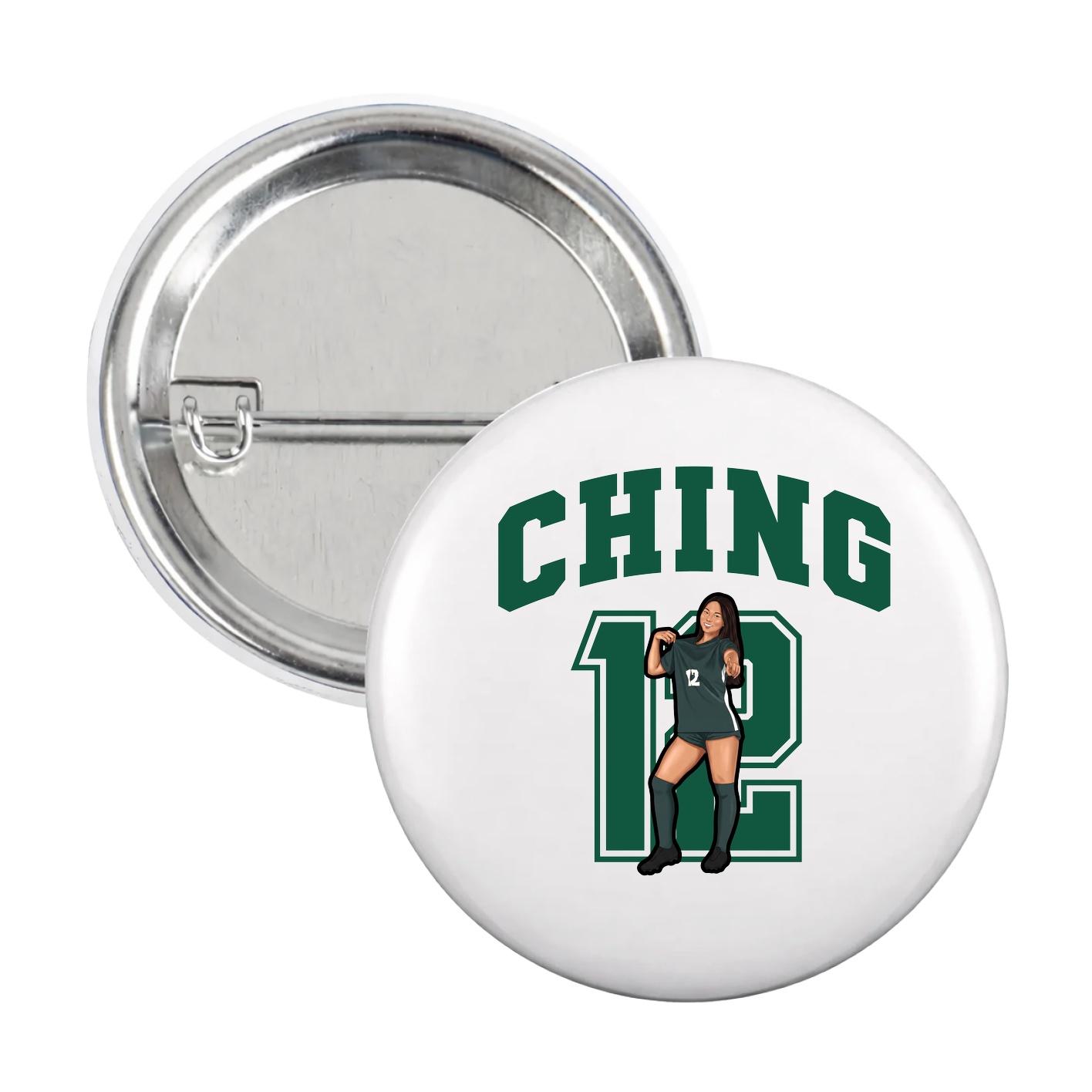 Game Day Button — Number in White