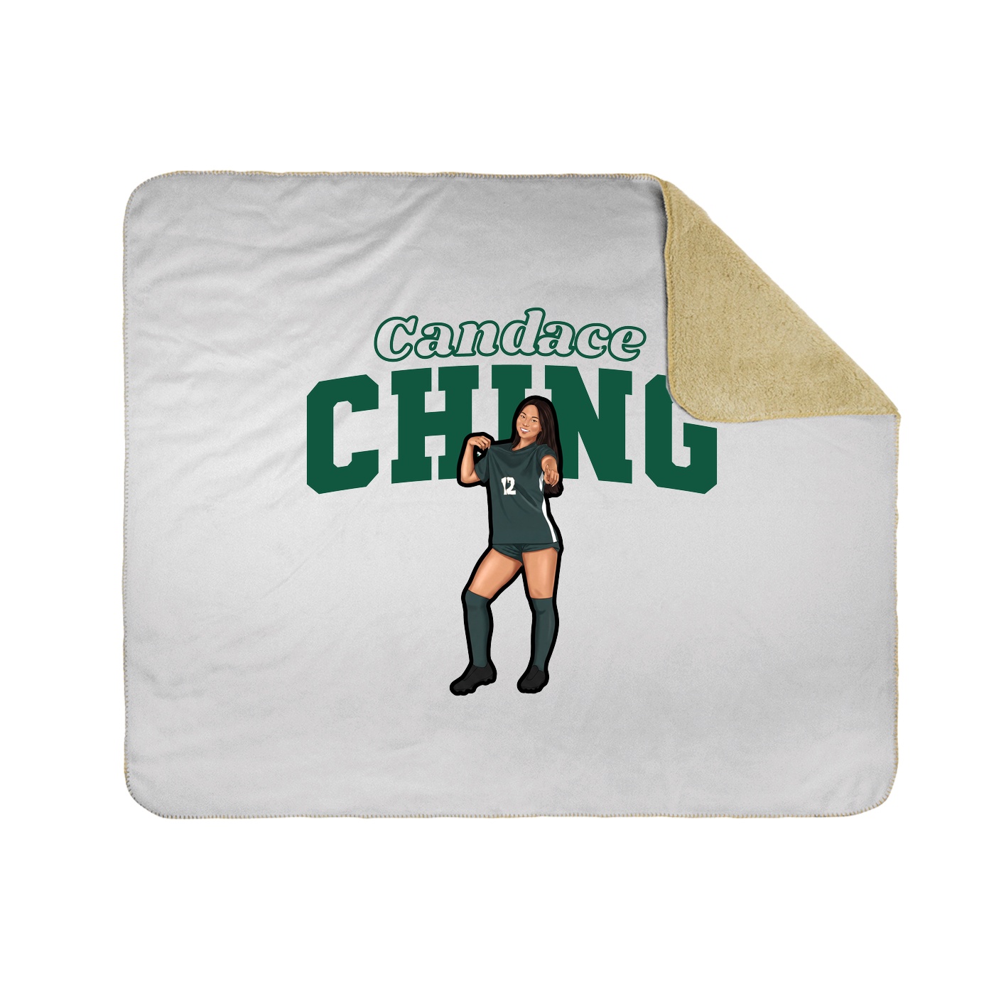 Throw Blanket — Name Arch in White