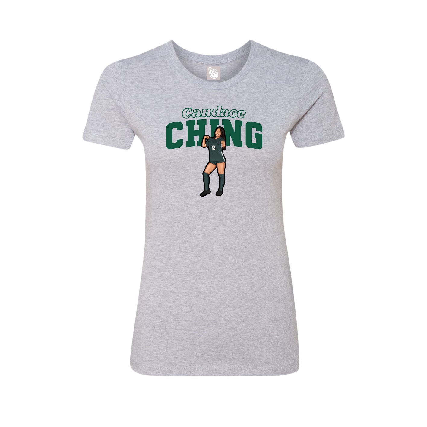 Fitted Women's Tee — Name Arch in Grey