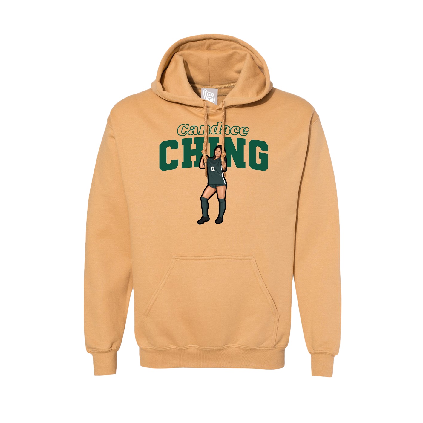 Hoodie — Name Arch in Vegas Gold