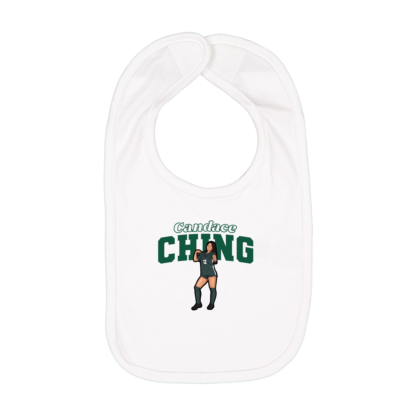 Infant Bib — Name Arch in White
