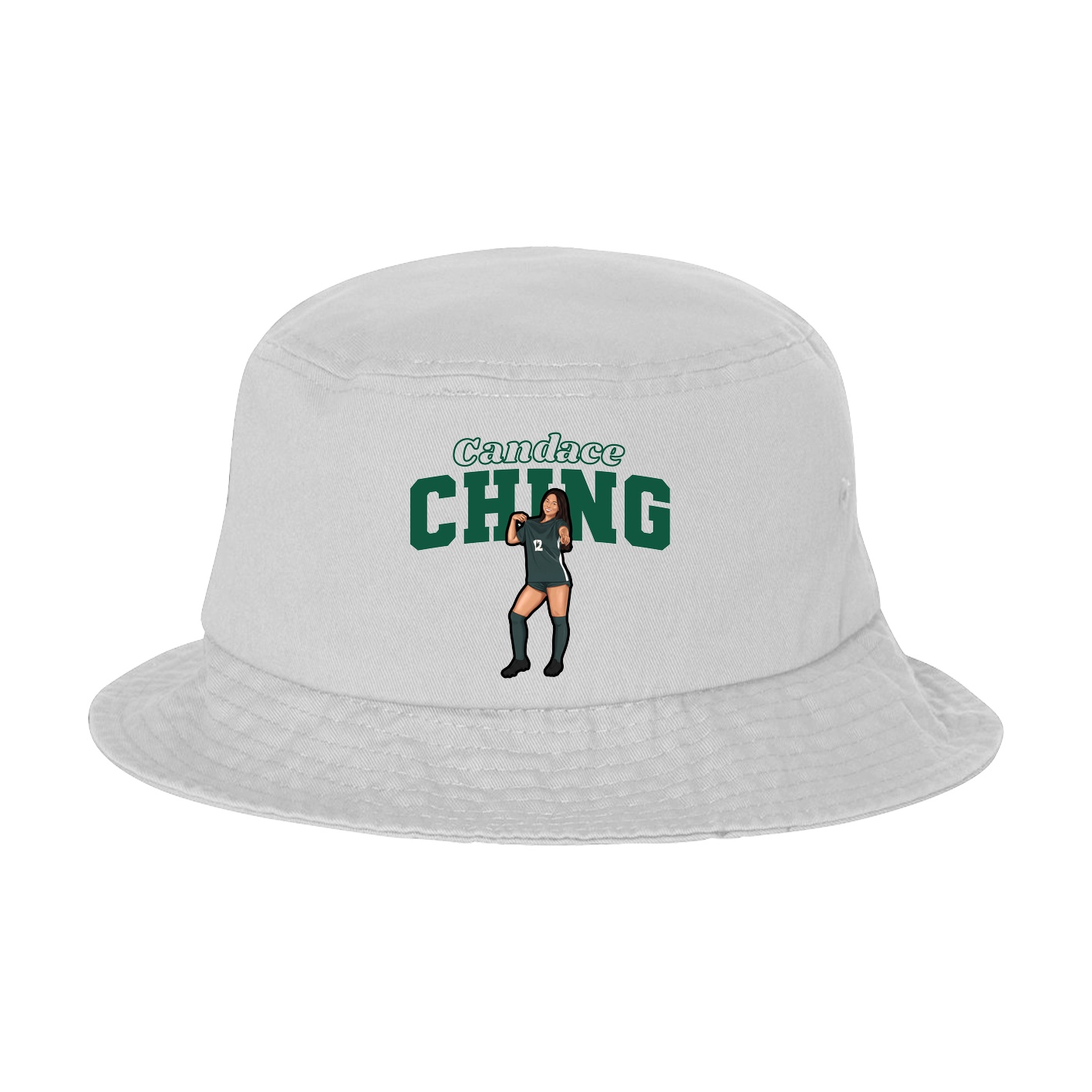 Bucket Cap — Name Arch in White