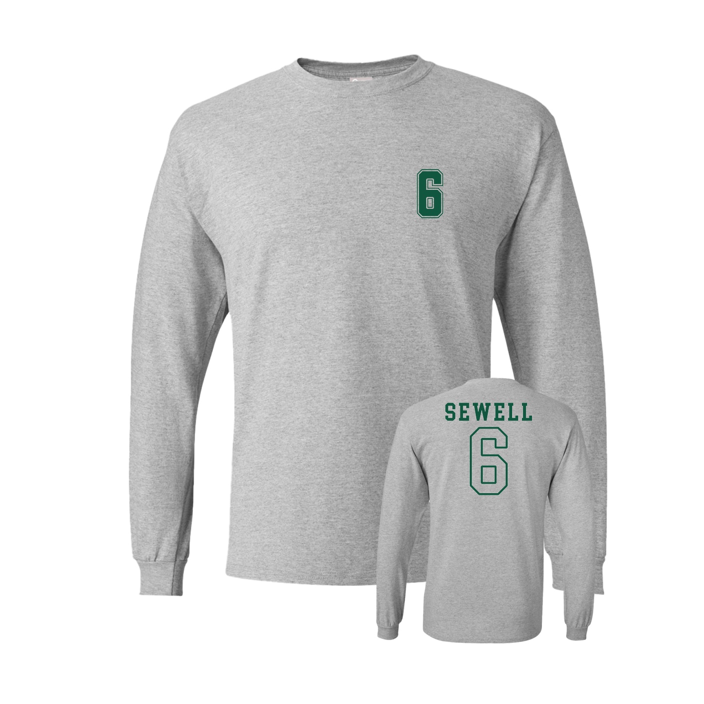 Long Sleeve Tee — Chest Back in Grey