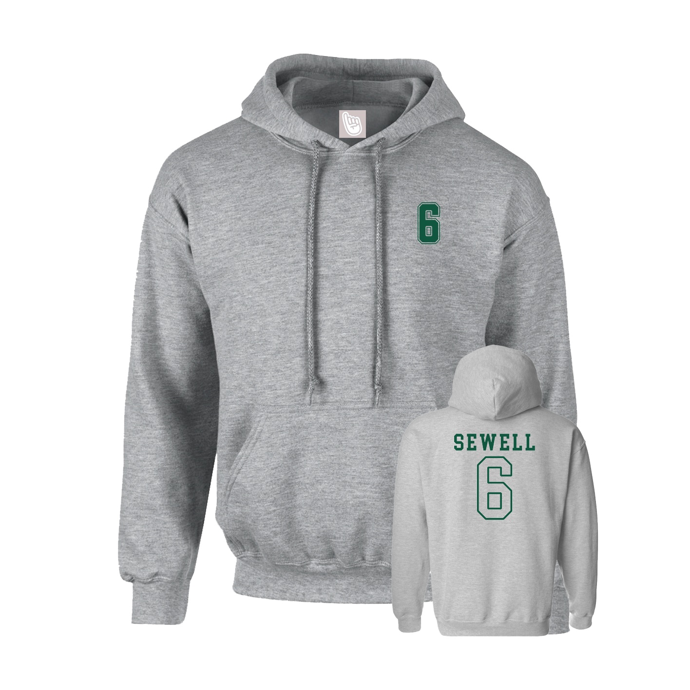 Hoodie — Chest Back in Grey