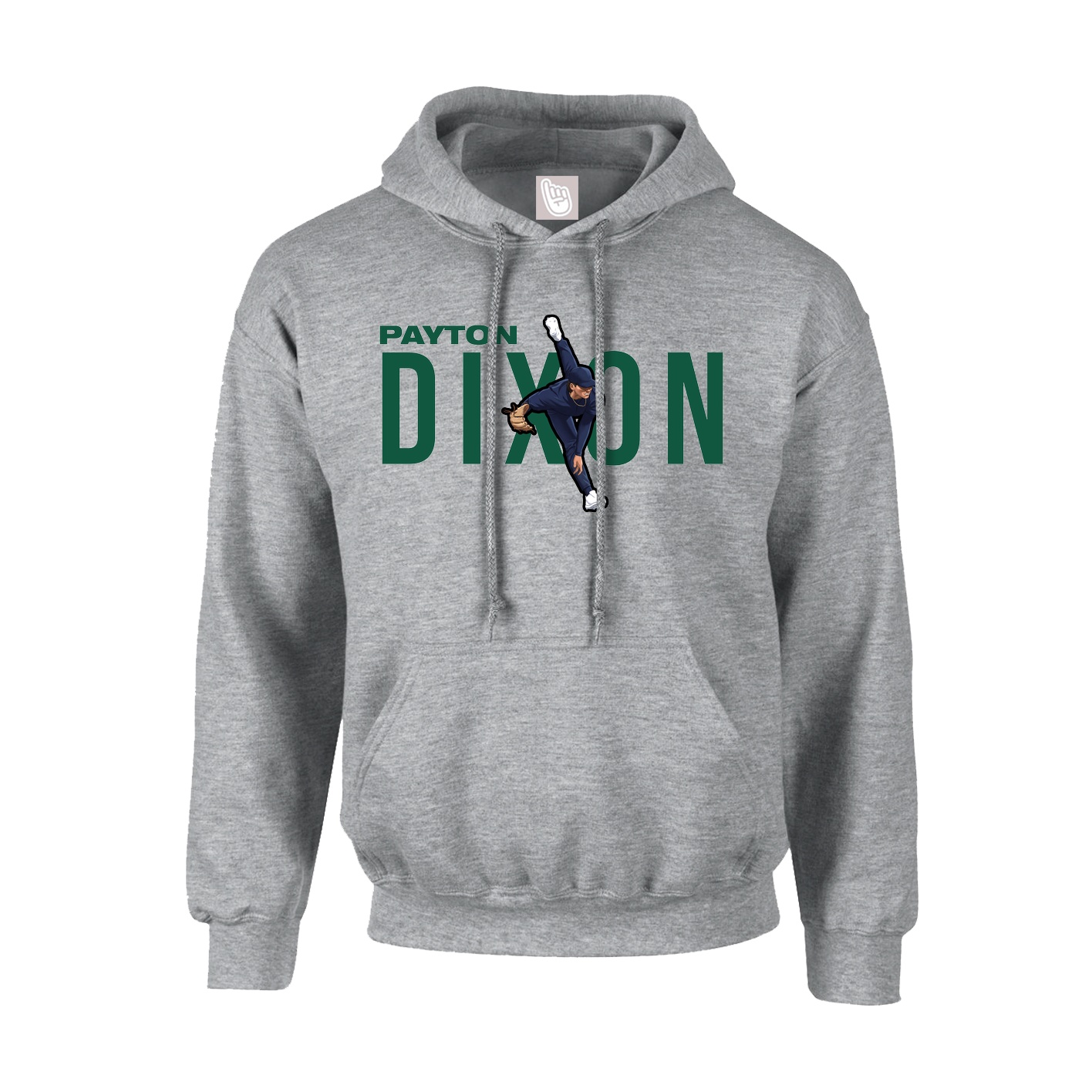 Youth Hoodie — Player Name in Grey