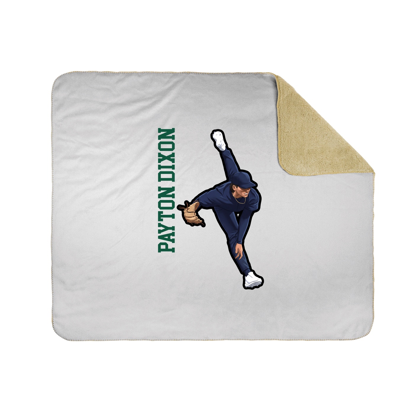 Throw Blanket — Name Vertical in White